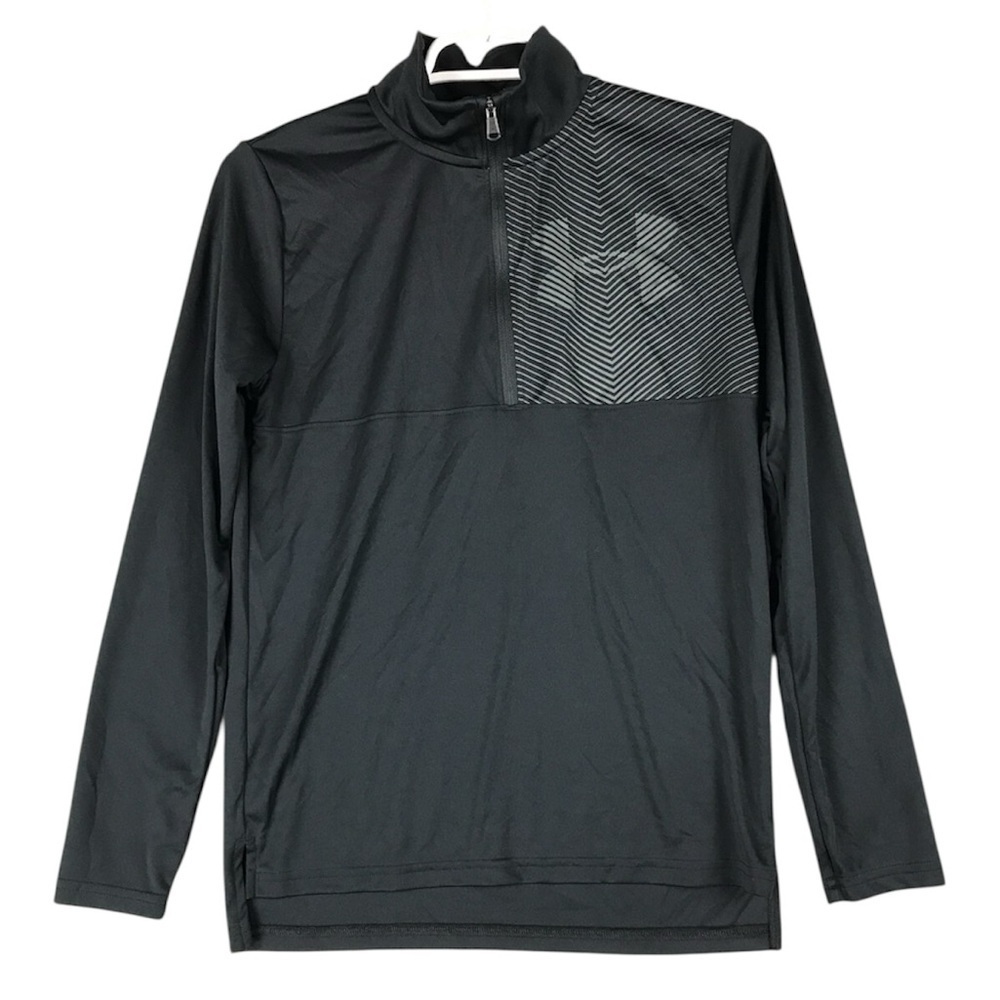 ❤️ UNDER ARMOUR Youth 1/4 Blck Zip Size M